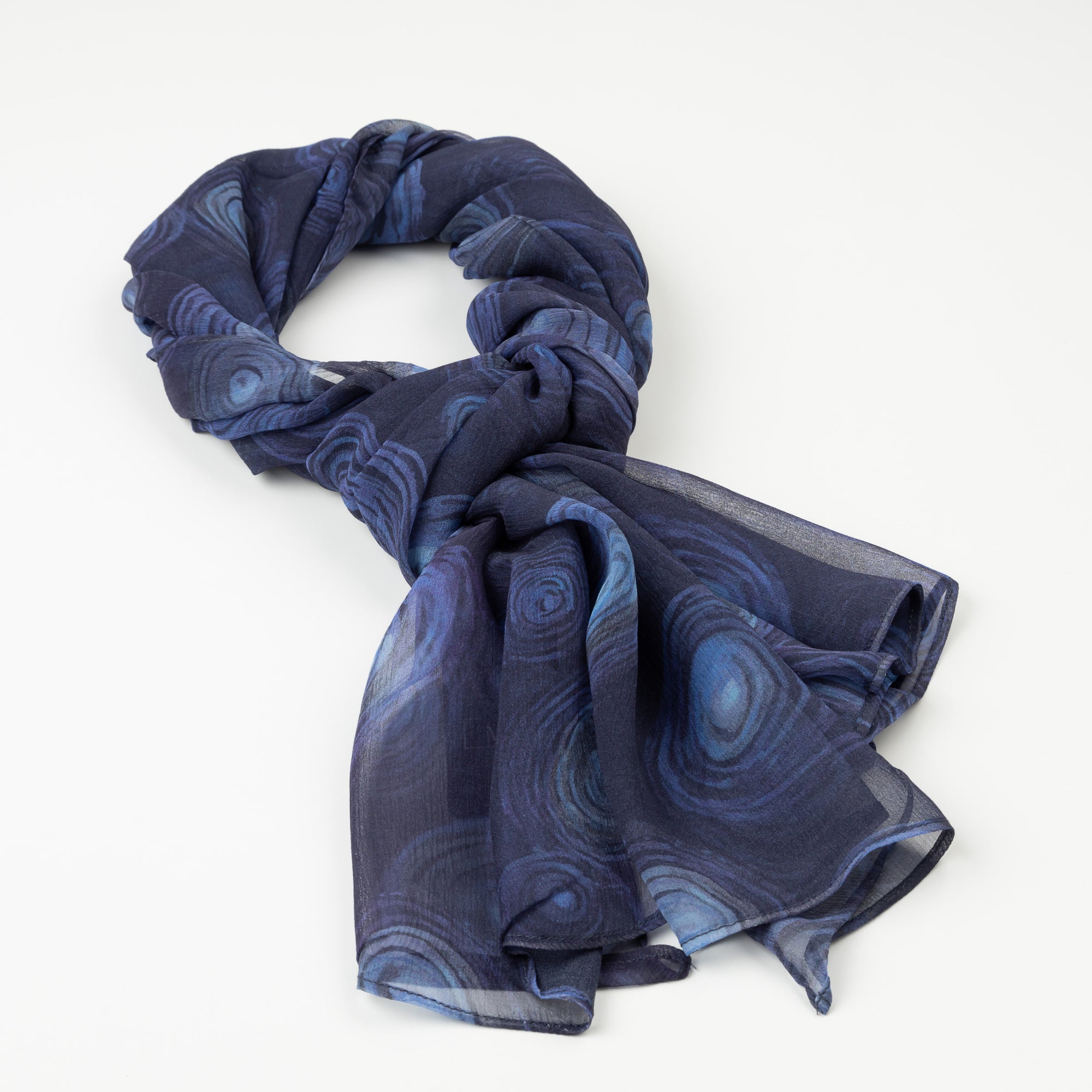 Ripple Coral – Silk Chiffon Scarf – Designed by Helena Geiger