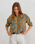 Dry Country Women's Bomber Jacket with 3/4 sleeves inspired by the colours and landscapes of the Australian outback.