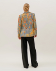 Lightweight women's jacket with Dry Country Aboriginal-inspired artwork by Australian artist Sheryl Hicks