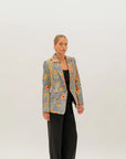 Colourful Australian print Dry Country Jacket designed with exclusive artwork by Sheryl Hicks