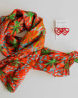 Exmouth Silk Chiffon Scarf + Aboriginal Red Flag Earrings