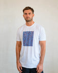 Detailed view of the Pilbara Wildflower shirt print showing intricate native Australian floral artwork and vibrant desert colors.