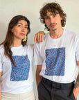 Front view of the Pilbara Wildflowers T-shirt in organic cotton featuring a vintage botanical illustration of Western Australian flora.