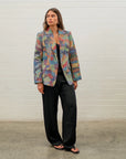 Pilbara Wildflowers Jacket featuring vibrant native Australian wildflower artwork by Sheryl Hicks, inspired by the Pilbara region of Western Australia.