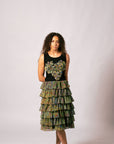 Shazza Tiered Skirt in Kimberley Grass and Leaves