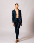 Sequin Jacket - Navy Blue