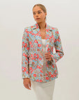 Bushtucker Jacket featuring vibrant Australian artwork by Sally White with native bush-inspired design