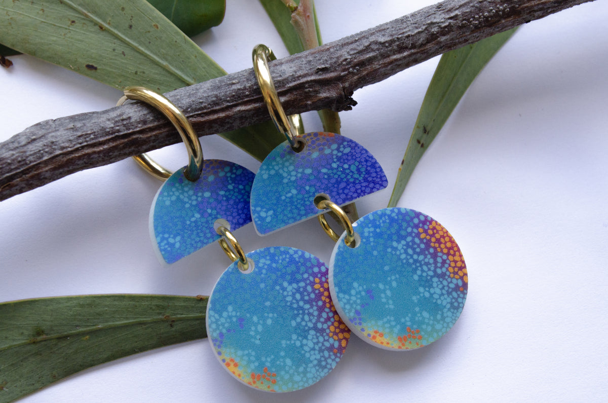 Blue Country Double Drop Earrings by Buffie Punch