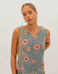 Australian-designed Dry Country Tank Top with exclusive Dry Country artwork by Sheryl Hicks in lightweight fabric