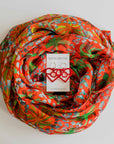 Exmouth Silk Chiffon Scarf + Aboriginal Red Flag Earrings