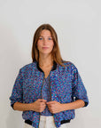 Pilbara Wildflowers Bomber Jacket | Women's 3/4 Sleeve Statement Jacket - Artwork by Carol Martin