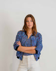 Pilbara Wildflowers Bomber Jacket | Women's 3/4 Sleeve Statement Jacket - Artwork by Carol Martin