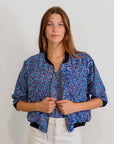 Pilbara Wildflowers Bomber Jacket with detailed native Australian floral artwork inspired by the Pilbara landscape.