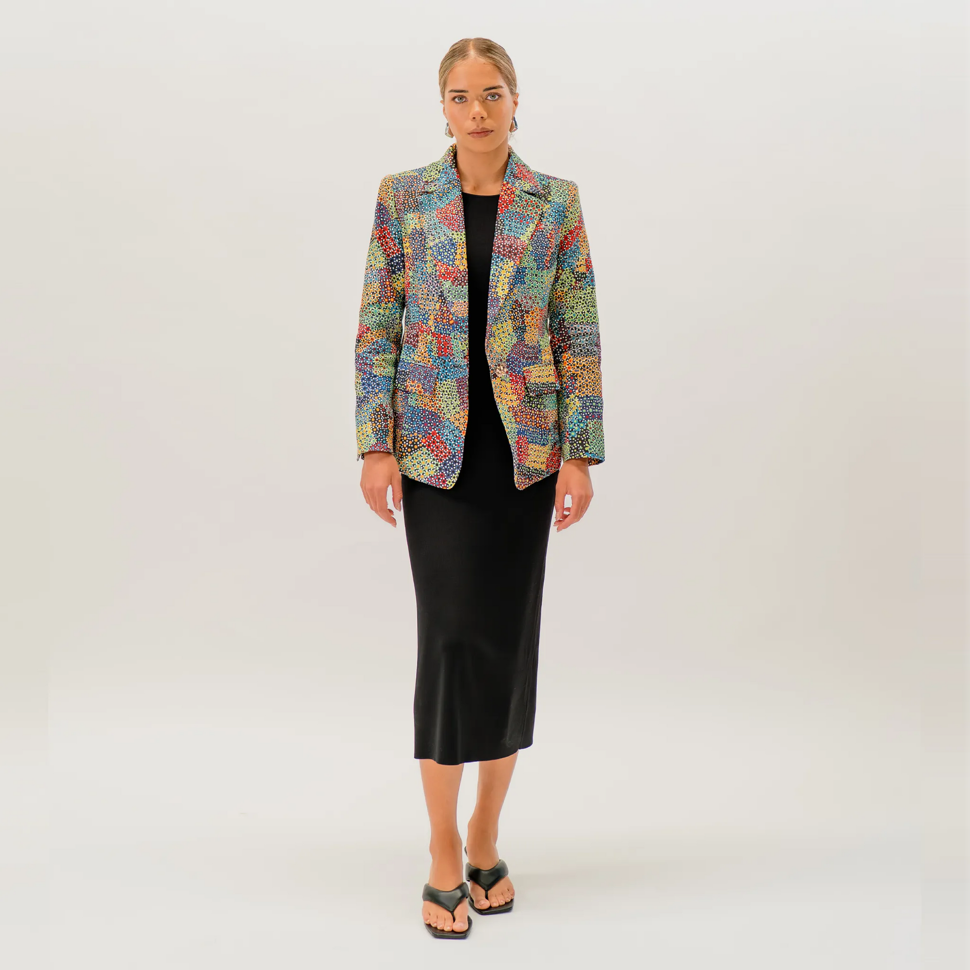 Australian native wildflower artwork for the Pilbara Wildflowers Jacket by Aboriginal artist Sheryl Hicks.