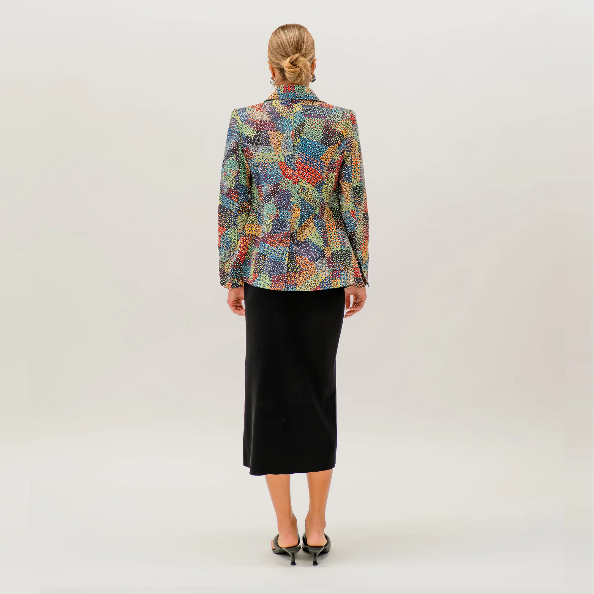 Detailed Pilbara Wildflowers Jacket artwork by Sheryl Hicks inspired by Western Australia's native flora.