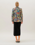 Detailed Pilbara Wildflowers Jacket artwork by Sheryl Hicks inspired by Western Australia's native flora.