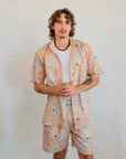 Kirrikin Men's Dry Country relaxed fit board shorts with authentic Aboriginal art print for summer wear.